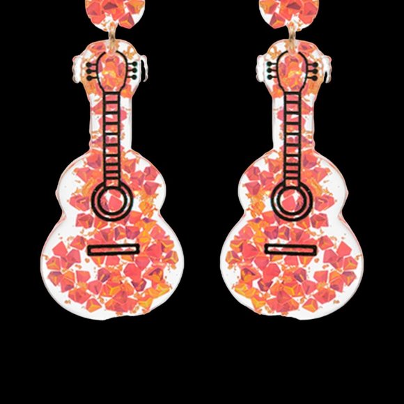 Earrings Guitar GREAT GIFT - Picture 2 of 2